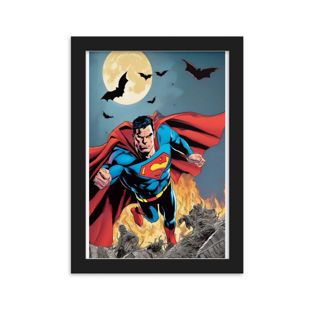 Superman Vs DR Dim Mak ,limited edition Framed matte paper poster