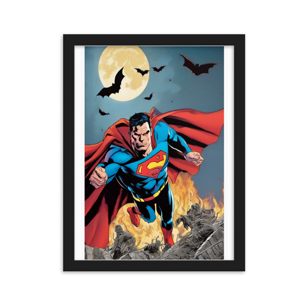 Superman Vs DR Dim Mak ,limited edition Framed matte paper poster