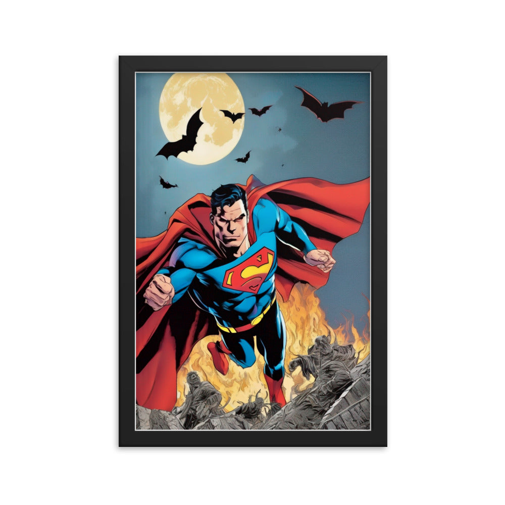 Superman Vs DR Dim Mak ,limited edition Framed matte paper poster