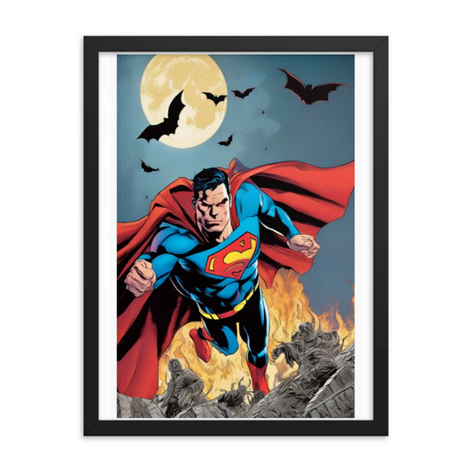 Superman Vs DR Dim Mak ,limited edition Framed matte paper poster