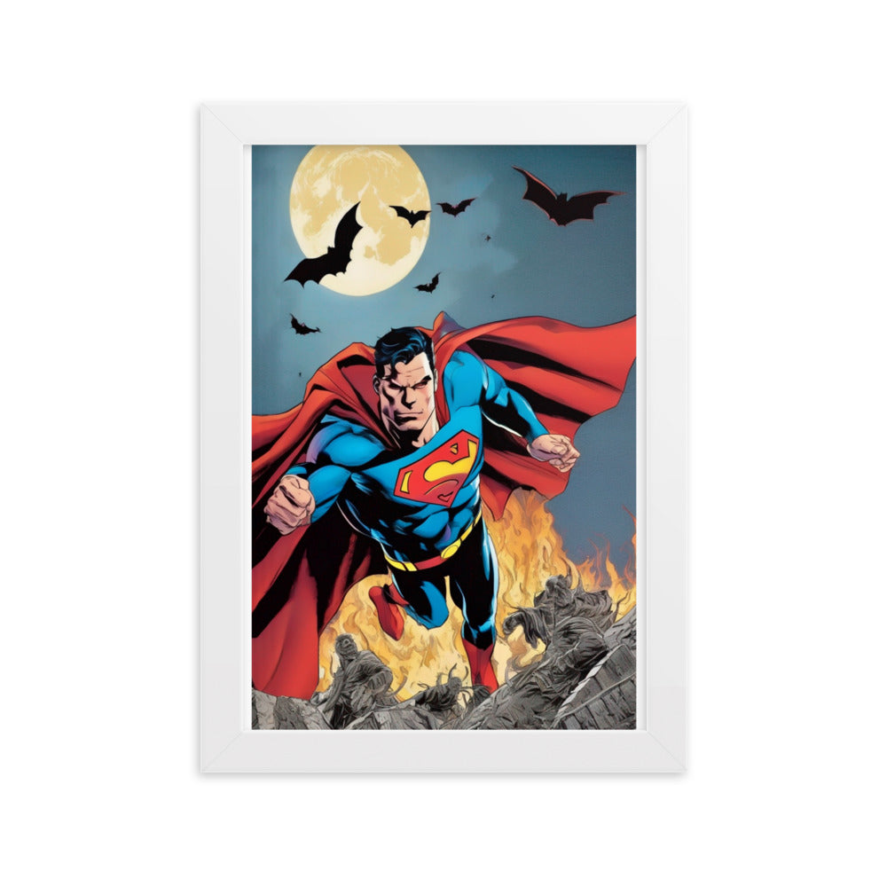 Superman Vs DR Dim Mak ,limited edition Framed matte paper poster