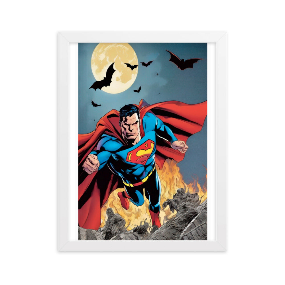 Superman Vs DR Dim Mak ,limited edition Framed matte paper poster