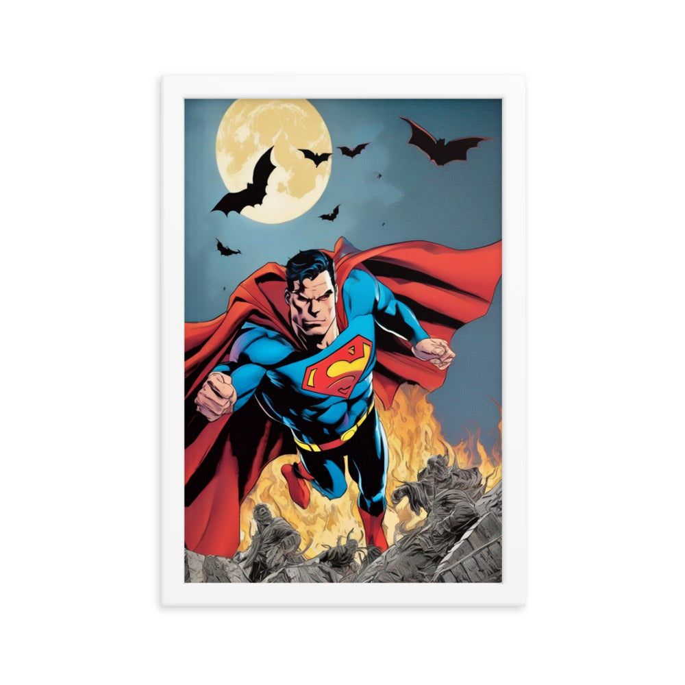 Superman Vs DR Dim Mak ,limited edition Framed matte paper poster