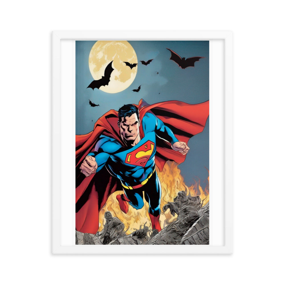 Superman Vs DR Dim Mak ,limited edition Framed matte paper poster