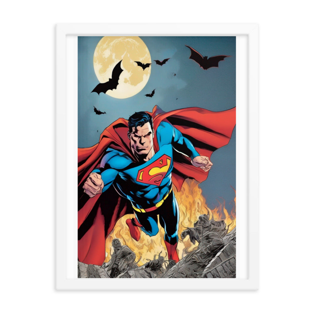 Superman Vs DR Dim Mak ,limited edition Framed matte paper poster