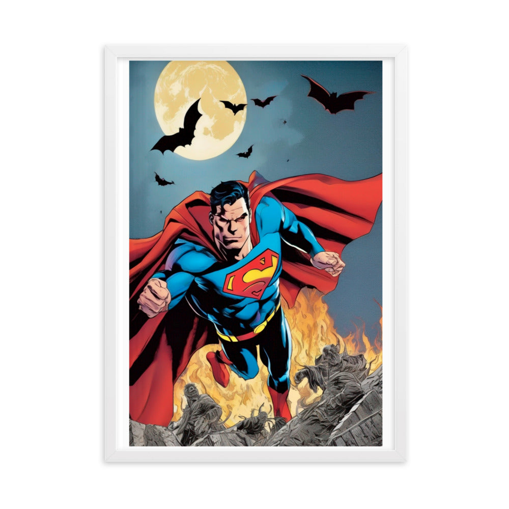 Superman Vs DR Dim Mak ,limited edition Framed matte paper poster