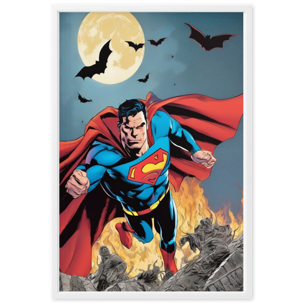 Superman Vs DR Dim Mak ,limited edition Framed matte paper poster