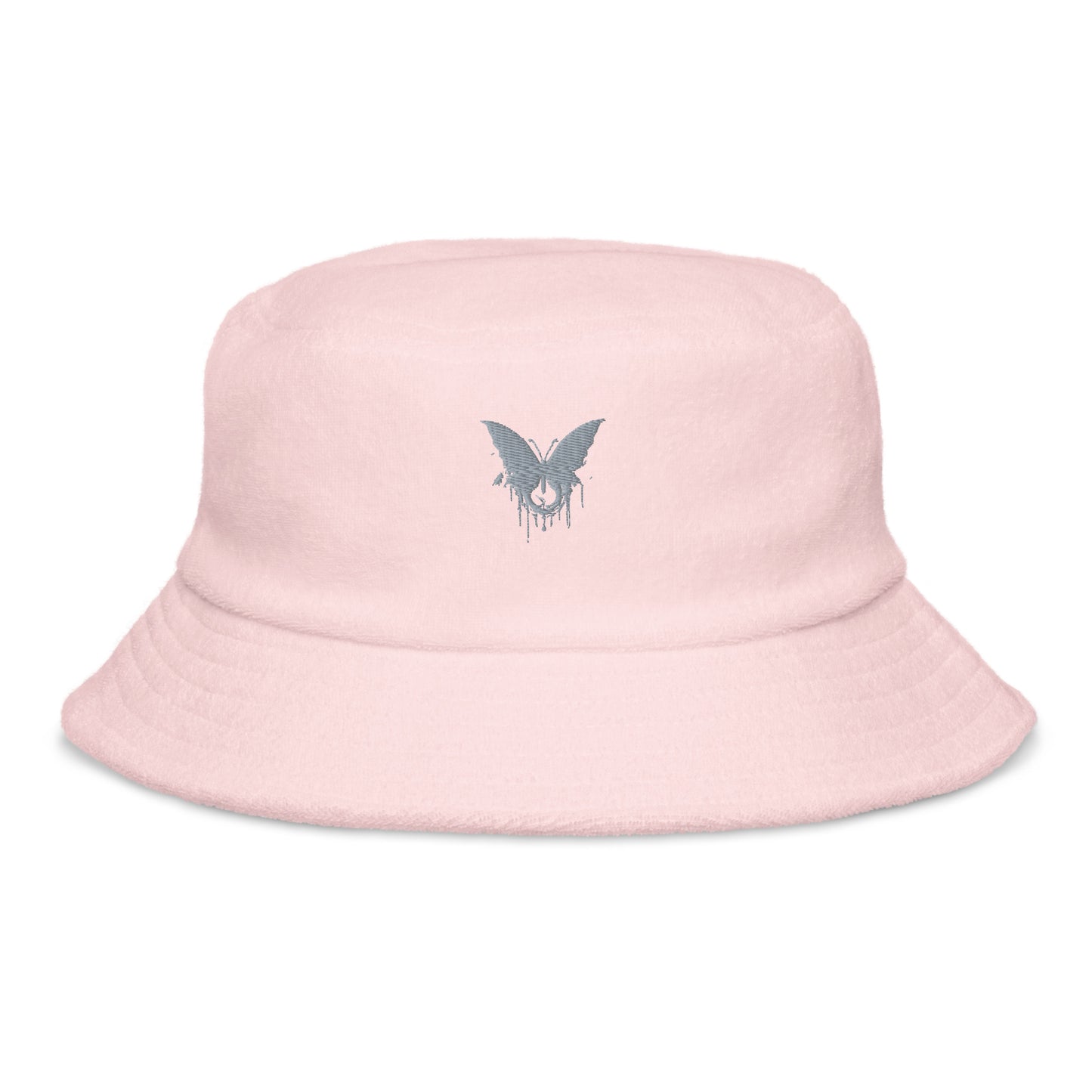 Color clash Unstructured terry cloth bucket hat